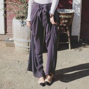 Black and White Polka Dot Zara Wide Leg Pants
